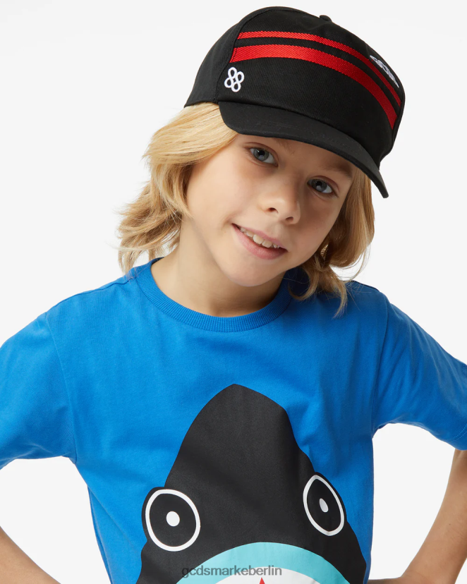GCDS Kinder Junior-Baseballkappe mit niedrigem Logoband LP42F774 Schwarz Zubehörteil