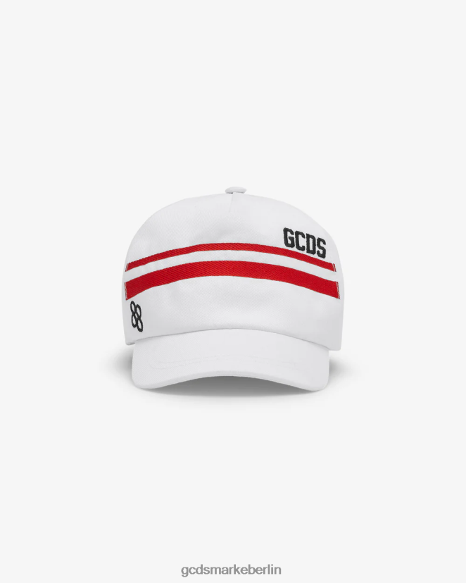 GCDS Kinder Junior-Baseballkappe mit niedrigem Logoband LP42F776 Weiß Zubehörteil