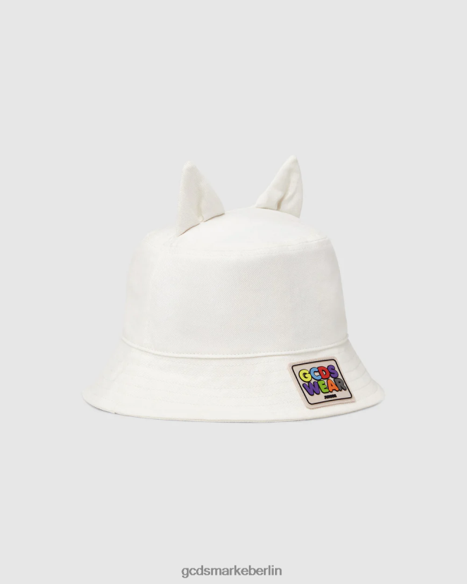 GCDS Kinder Junior-Fischerhut LP42F783 cremefarben Zubehörteil
