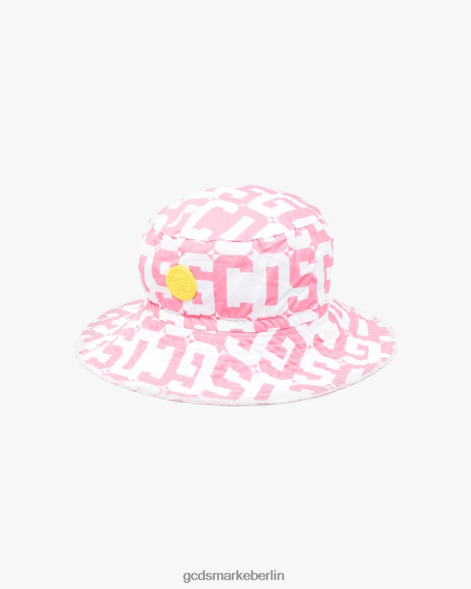 GCDS Kinder Junior-Fischerhut mit Monogramm LP42F777 Rosa Zubehörteil