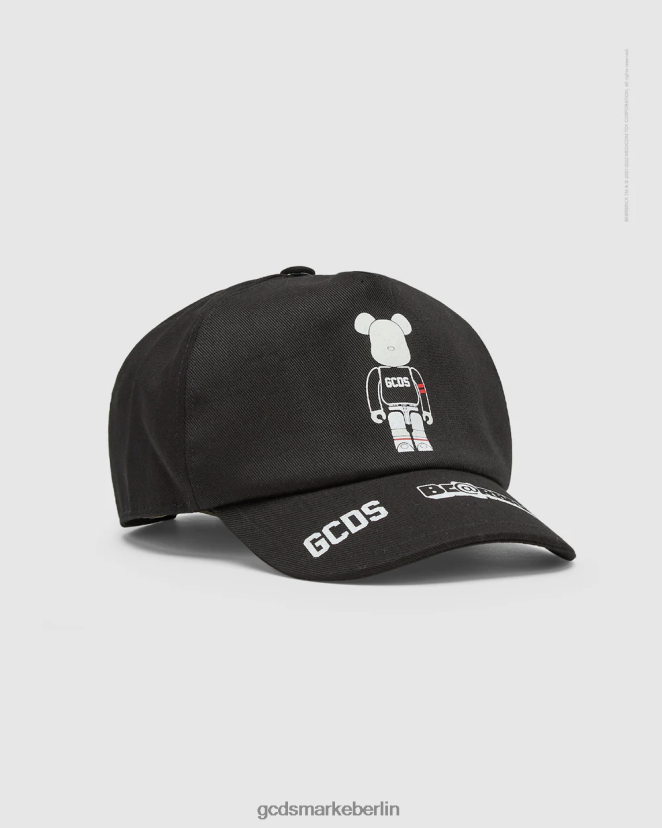 GCDS x Be@rbrick Kinder Junior-Baseballkappe LP42F782 Schwarz Zubehörteil