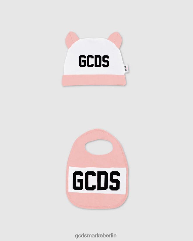 GCDS Kinder Zweiteiliges Baby-Geschenkset mit Logomotiv LP42F576 Rosa Kleidung