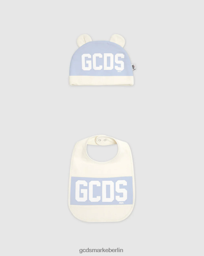 GCDS Kinder Zweiteiliges Babyset mit Logoband LP42F572 Baby blau Kleidung