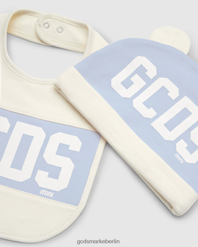 GCDS Kinder Zweiteiliges Babyset mit Logoband LP42F572 Baby blau Kleidung