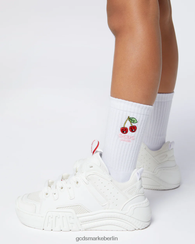 GCDS Kinder Junior-Kirschsocken LP42F769 Weiß Zubehörteil