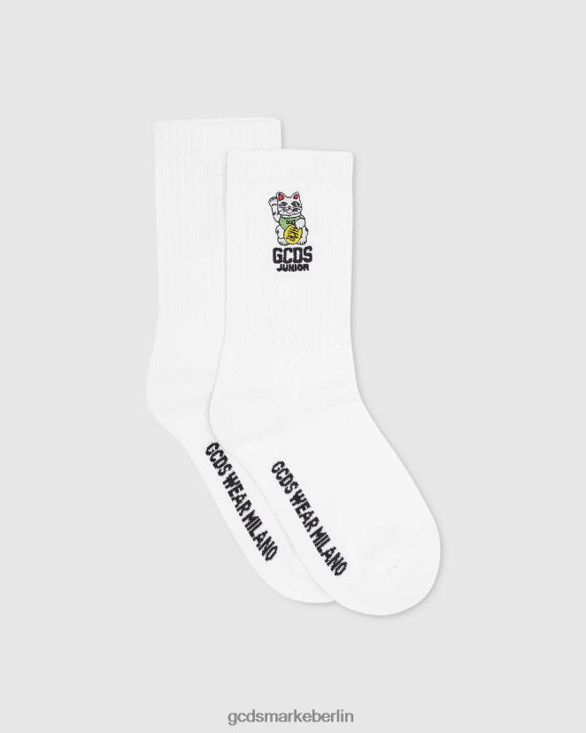 GCDS Kinder Junior-Kittho-Socken LP42F770 Weiß Zubehörteil