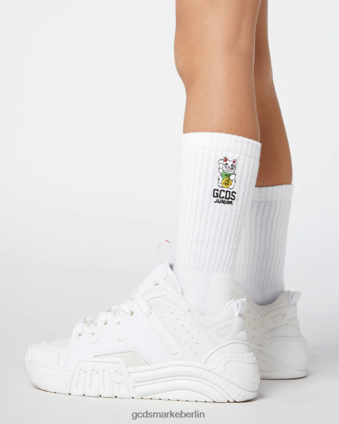 GCDS Kinder Junior-Kittho-Socken LP42F770 Weiß Zubehörteil