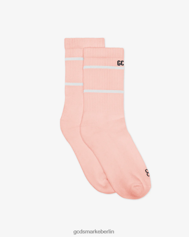 GCDS Kinder Niedrige Junior-Socken mit Logoband LP42F772 Rosa Zubehörteil