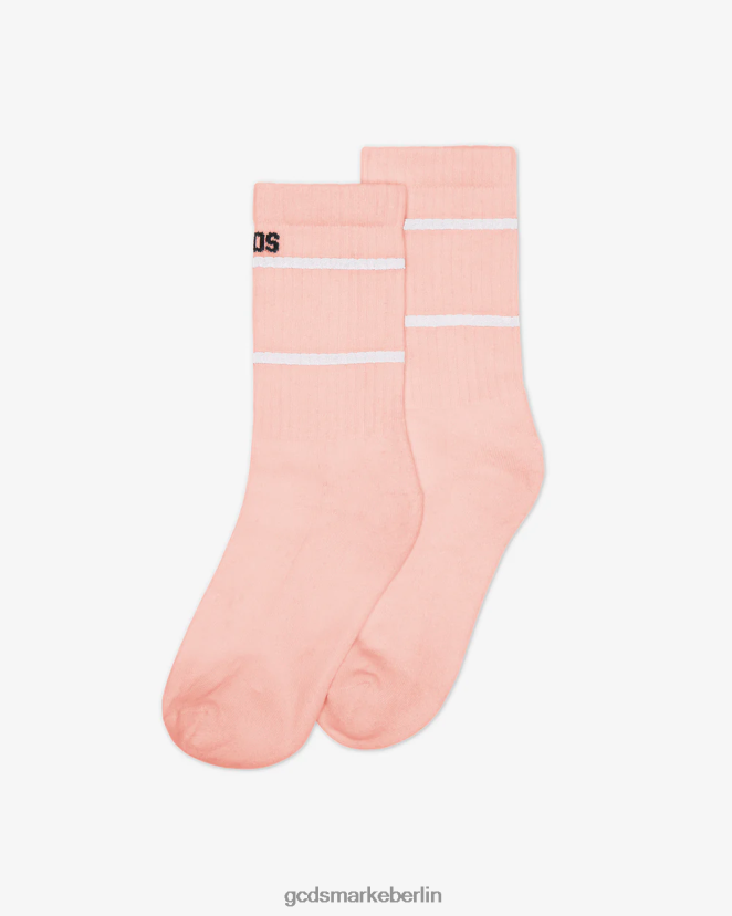 GCDS Kinder Niedrige Junior-Socken mit Logoband LP42F772 Rosa Zubehörteil