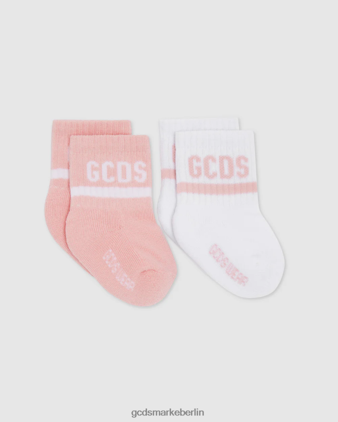 GCDS Kinder Zweiteiliges Sockenset mit Logomotiv LP42F647 Rosa Zubehörteil