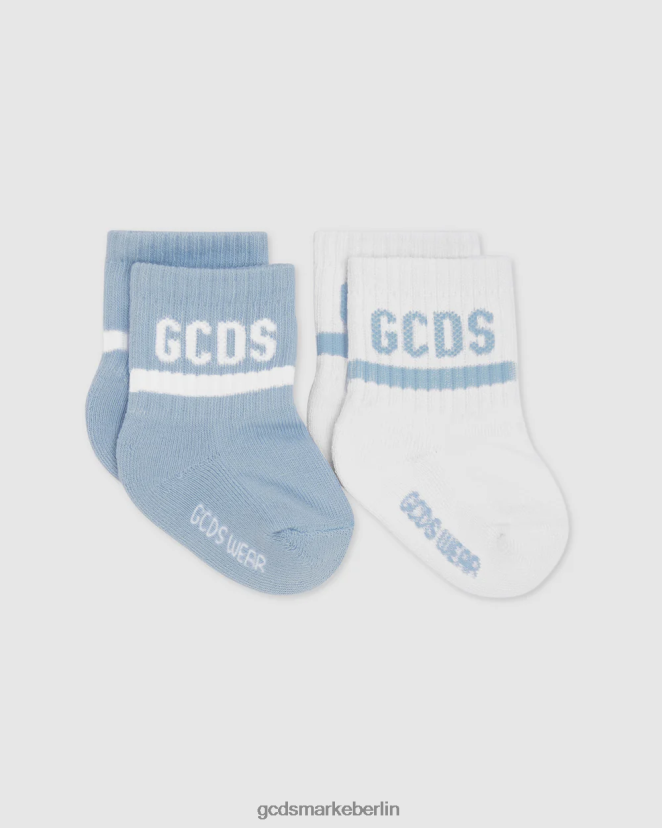 GCDS Kinder Zweiteiliges Sockenset mit Logomotiv LP42F649 hellblau Zubehörteil