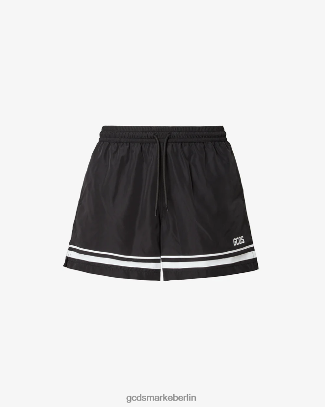 GCDS Männer Badeshorts mit Streifen LP42F150 Schwarz Kleidung