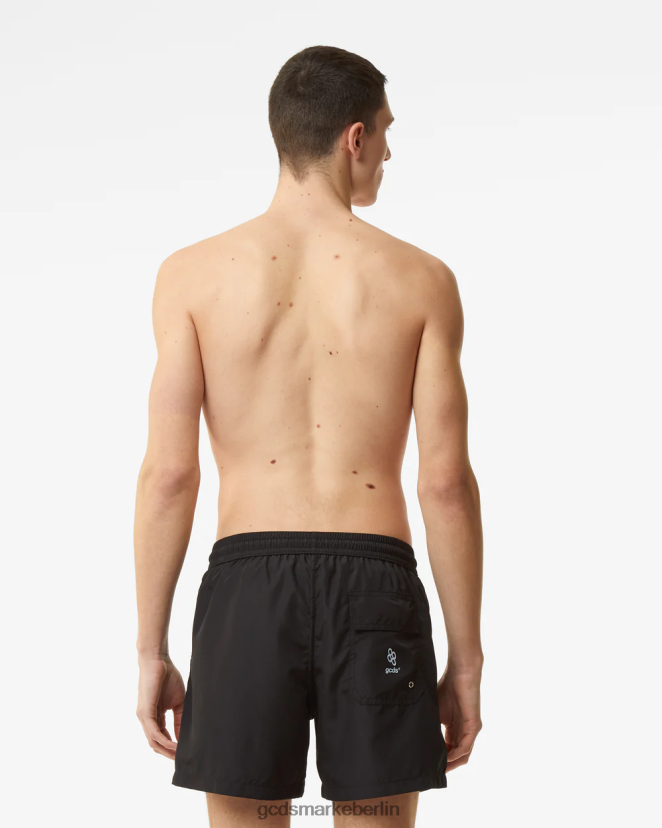 GCDS Männer Badeshorts mit reflektierendem Logo-Print LP42F151 Schwarz Kleidung