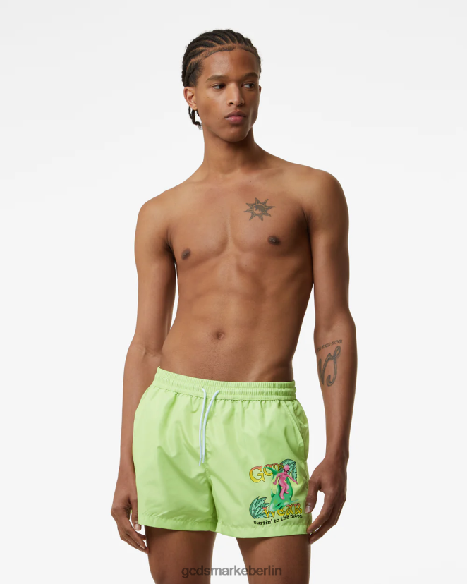 GCDS Männer Surfen wirdo Badeshorts LP42F157 Kalk Kleidung