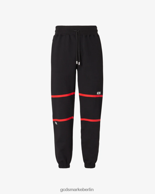GCDS Männer Jogginghose mit niedrigem Logoband LP42F130 Schwarz Kleidung