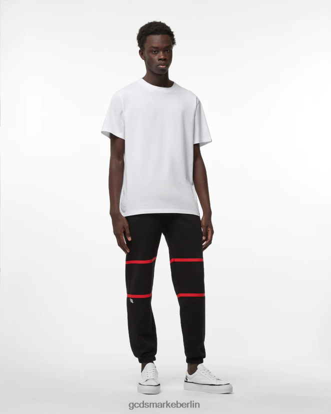 GCDS Männer Jogginghose mit niedrigem Logoband LP42F130 Schwarz Kleidung