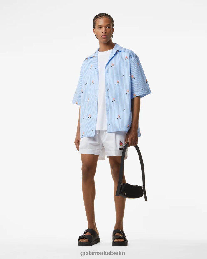GCDS Männer Patrick Basic-Shorts LP42F121 Weiß Kleidung