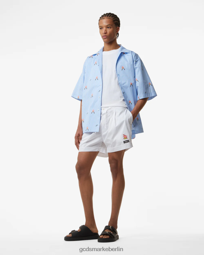 GCDS Männer Patrick Basic-Shorts LP42F121 Weiß Kleidung