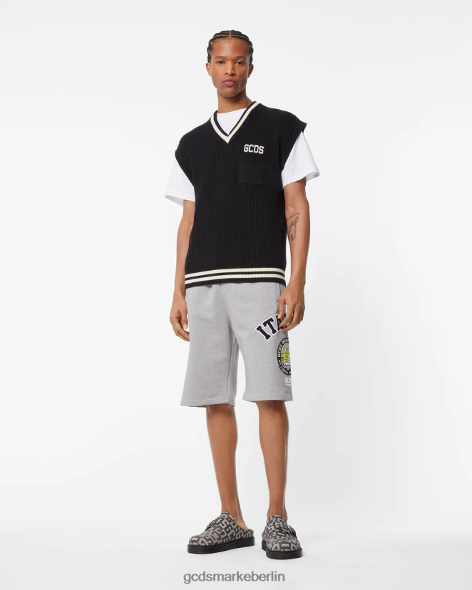 GCDS Männer SpongeBob Italico Basic Bermuda LP42F137 grau Kleidung
