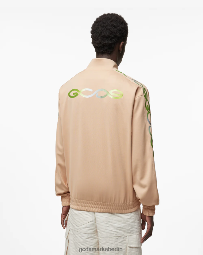 GCDS Männer Trainingsoberteil mit reflektierendem Logo-Print LP42F48 Beige Kleidung