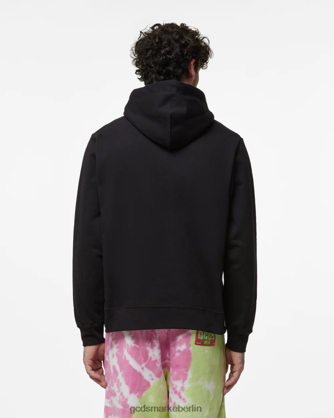 GCDS Männer Wirdo regulärer Kapuzenpullover LP42F61 Schwarz Kleidung