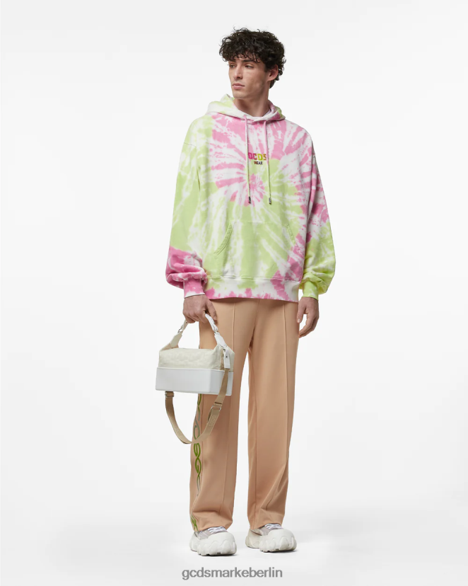 GCDS Männer Übergroßer Kapuzenpullover mit Batikmuster LP42F63 Mehrfarbig Kleidung