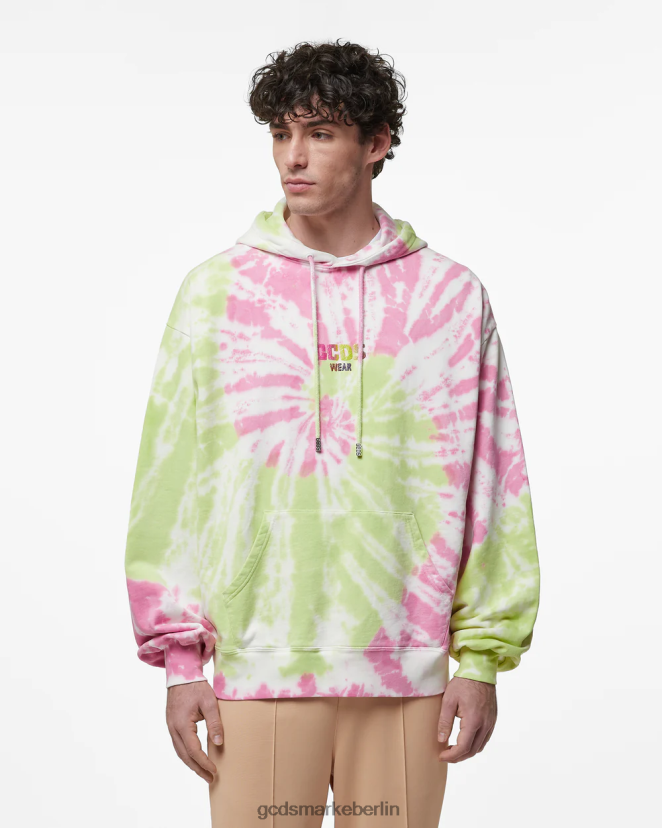 GCDS Männer Übergroßer Kapuzenpullover mit Batikmuster LP42F63 Mehrfarbig Kleidung