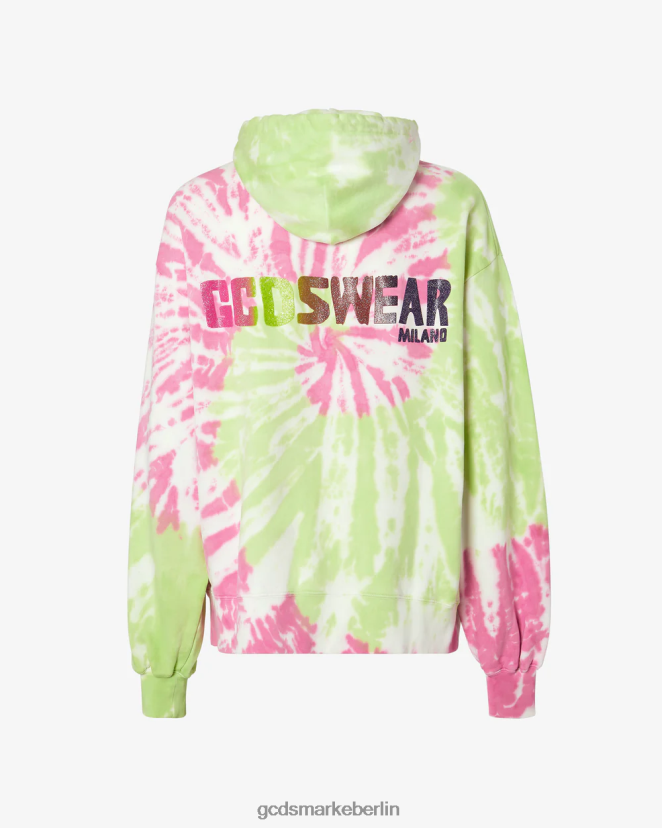 GCDS Männer Übergroßer Kapuzenpullover mit Batikmuster LP42F63 Mehrfarbig Kleidung