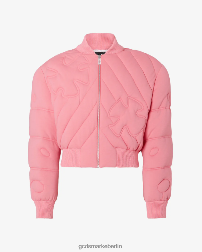 GCDS Männer Von Hand bestickte, kurze Bomberjacke von Patrick LP42F6 lila Kleidung