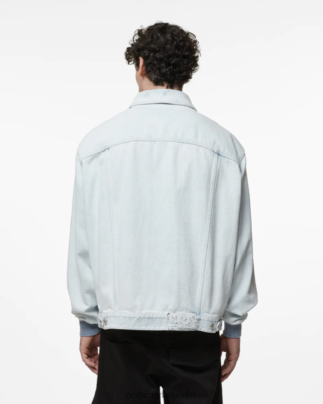GCDS Männer gebleichte Jeansjacke LP42F10 Weiß Kleidung