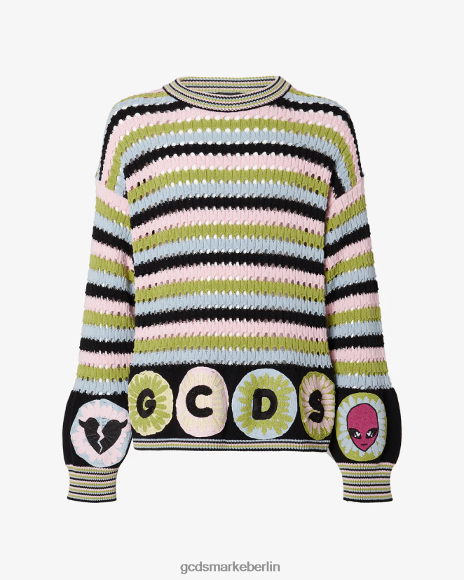 GCDS Männer Häkelpullover LP42F30 Mehrfarbig Kleidung