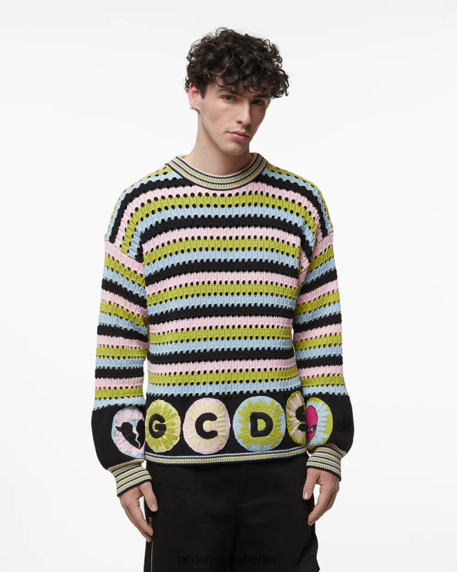 GCDS Männer Häkelpullover LP42F30 Mehrfarbig Kleidung