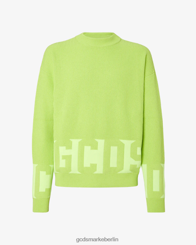 GCDS Männer Pullover aus Baumwolle mit niedrigem Bund LP42F34 Kalk Kleidung