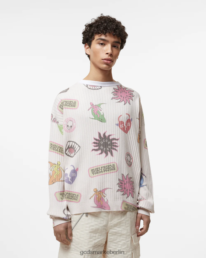 GCDS Männer Surf-Wido-Pullover LP42F38 cremefarben Kleidung