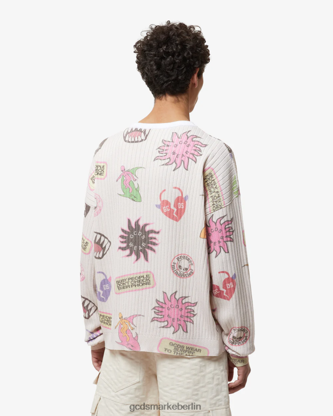GCDS Männer Surf-Wido-Pullover LP42F38 cremefarben Kleidung