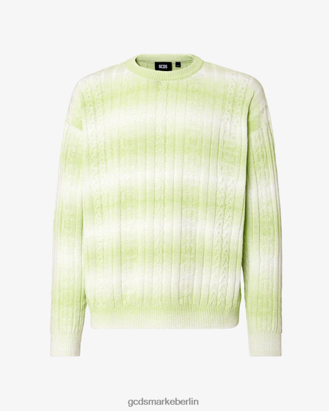 GCDS Männer Zöpfe verschlechtern den Pullover LP42F33 Kalk Kleidung