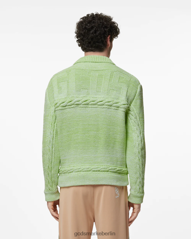 GCDS Männer Zöpfe verschlechtern die Strickjacke LP42F29 Kalk Kleidung