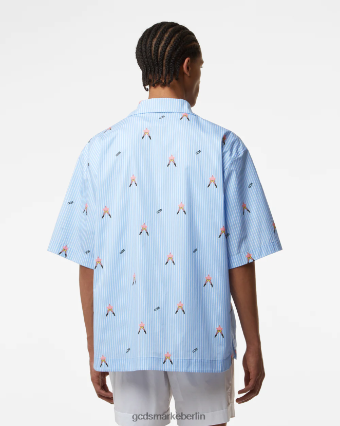 GCDS Männer Allover-Patrick-Star-Bowlingshirt aus Baumwolle LP42F90 Mehrfarbig Kleidung