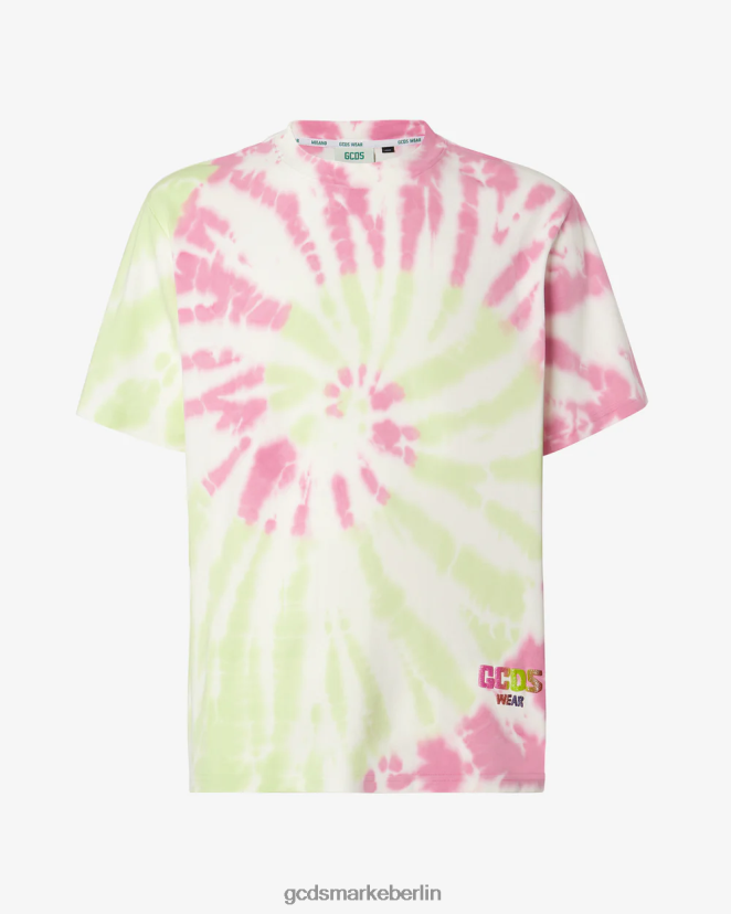 GCDS Männer Loses T-Shirt mit Batikmuster LP42F99 Mehrfarbig Kleidung