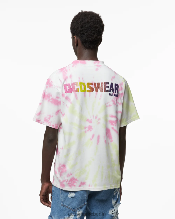 GCDS Männer Loses T-Shirt mit Batikmuster LP42F99 Mehrfarbig Kleidung