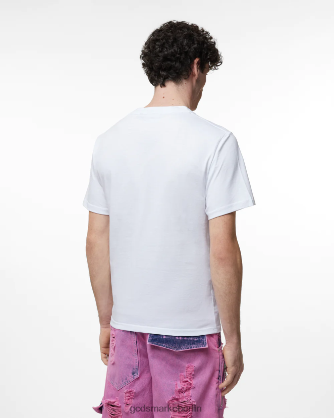 GCDS Männer Loses T-Shirt mit Patrick Star-Stickerei LP42F88 Weiß Kleidung