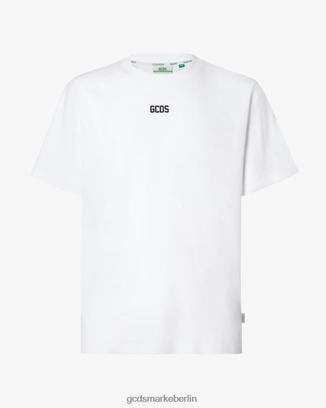 GCDS Männer Normales T-Shirt mit Öko-Logo LP42F105 Weiß Kleidung