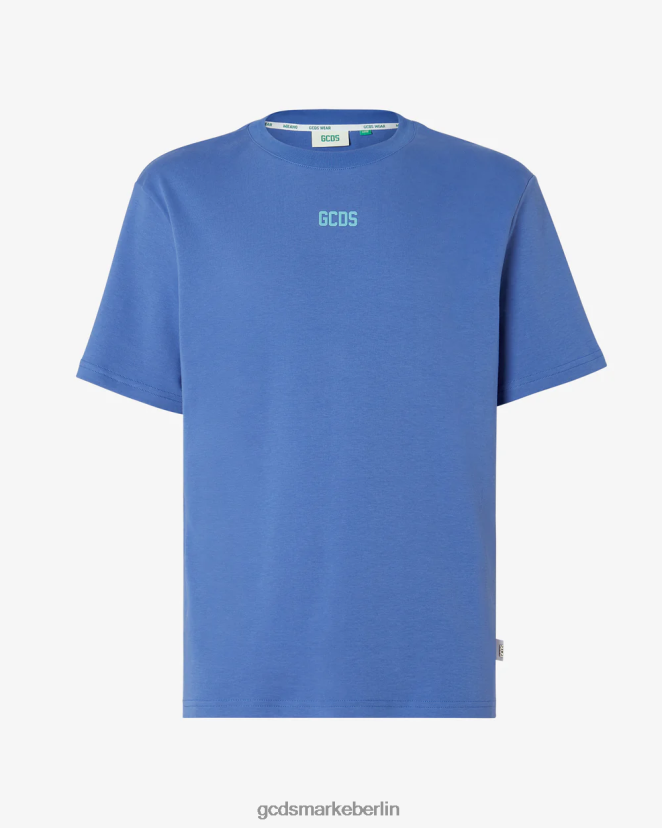 GCDS Männer Normales T-Shirt mit Öko-Logo LP42F106 Blau Kleidung