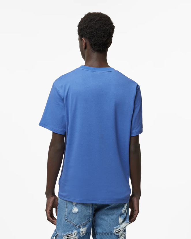 GCDS Männer Normales T-Shirt mit Öko-Logo LP42F106 Blau Kleidung