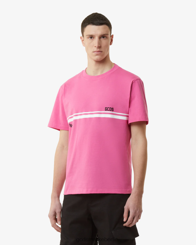GCDS Männer Normales T-Shirt mit niedrigem Logoband LP42F93 Fuchsie Kleidung