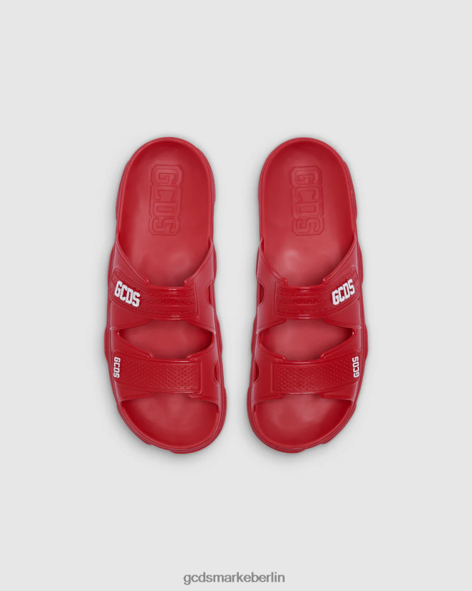 GCDS Männer Gummirutschen LP42F192 Rot Schuhwerk