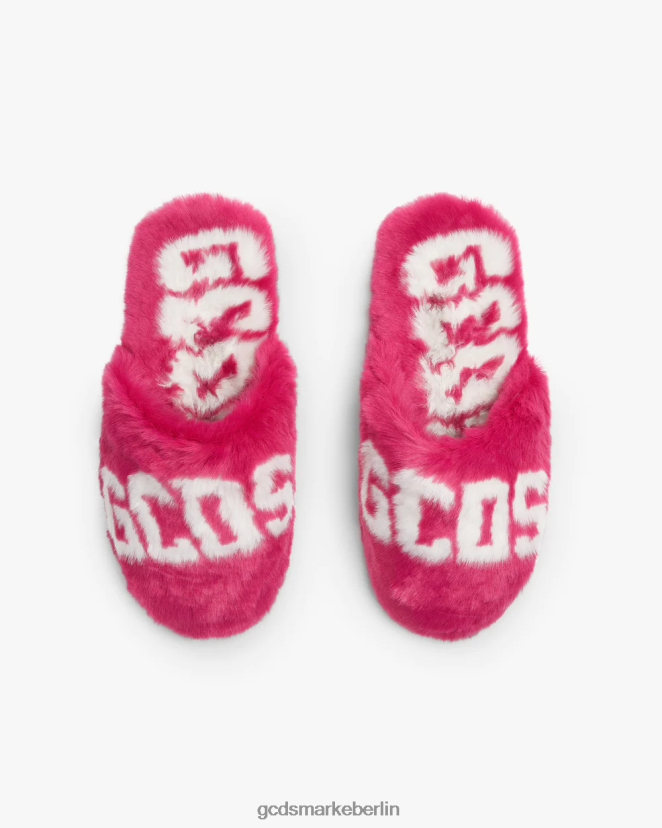 GCDS Männer Hausschuhe aus Kunstfell LP42F188 Fuchsie Schuhwerk