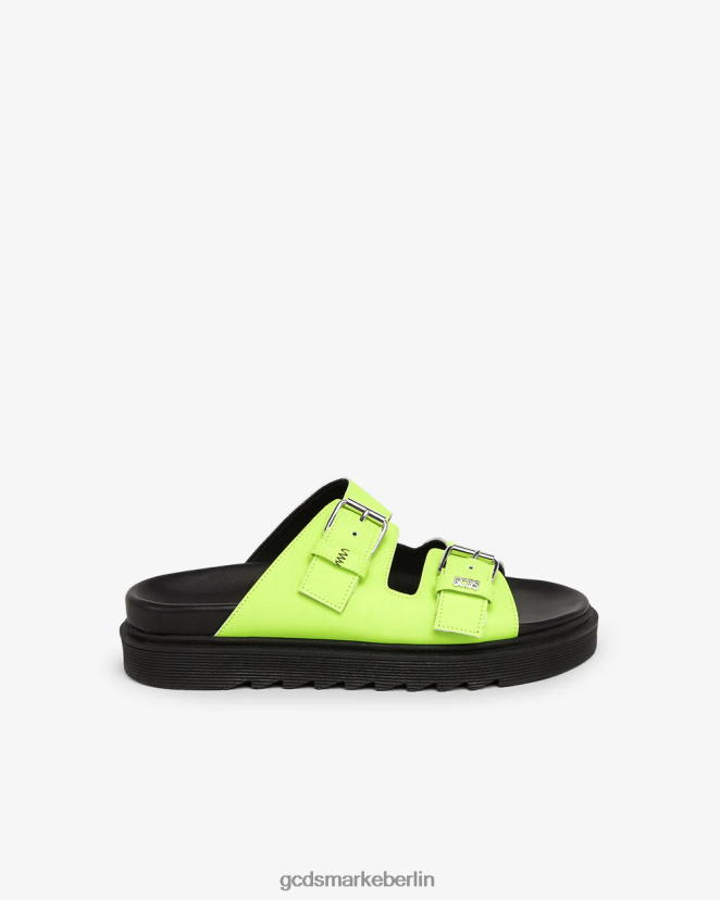GCDS Männer Ledersandalen LP42F184 Kalk Schuhwerk