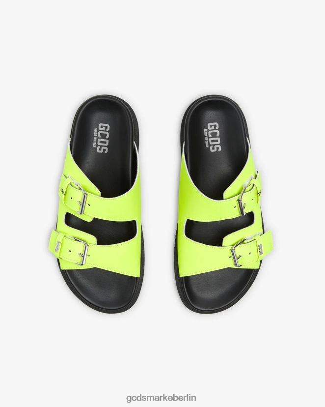 GCDS Männer Ledersandalen LP42F184 Kalk Schuhwerk