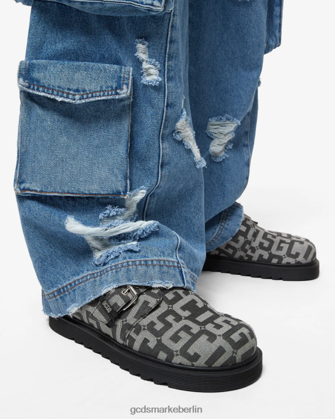 GCDS Männer Mules mit Jacquard-Monogramm LP42F176 Mehrfarbig Schuhwerk
